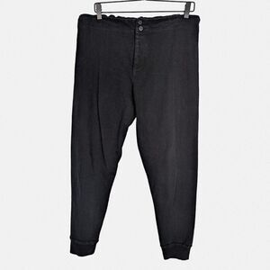Bassike womens Pants Joggers L Organic Cotton Black Button fly Lagenlook